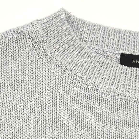 Ann Taylor Crewneck Sweater Womens Size XS Metallic Knit Fall Winter Glam Granny - Picture 2 of 8